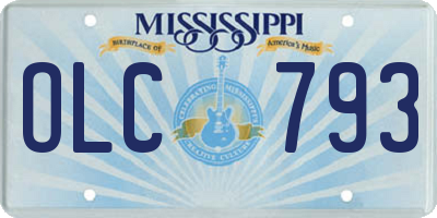 MS license plate OLC793