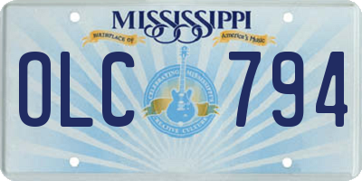 MS license plate OLC794