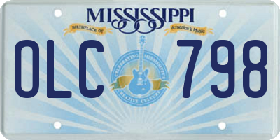 MS license plate OLC798