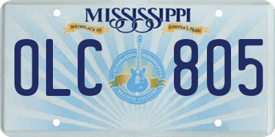 MS license plate OLC805