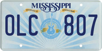MS license plate OLC807