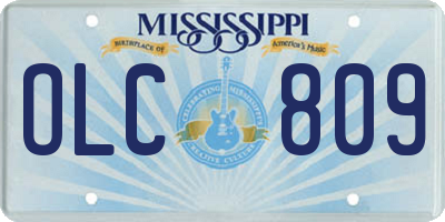 MS license plate OLC809