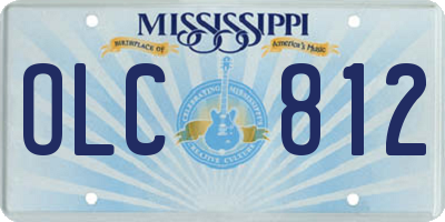 MS license plate OLC812