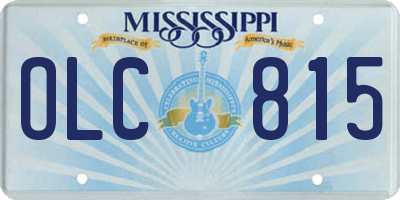 MS license plate OLC815