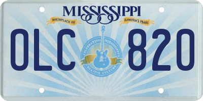 MS license plate OLC820