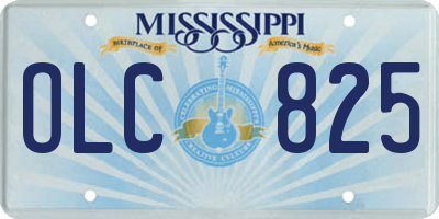 MS license plate OLC825