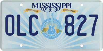 MS license plate OLC827