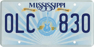 MS license plate OLC830