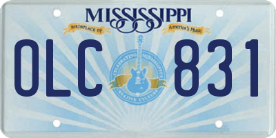 MS license plate OLC831