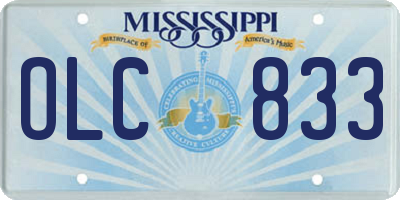 MS license plate OLC833