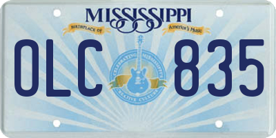 MS license plate OLC835