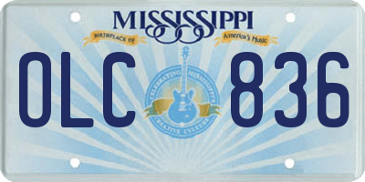 MS license plate OLC836