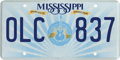 MS license plate OLC837