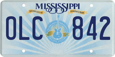 MS license plate OLC842