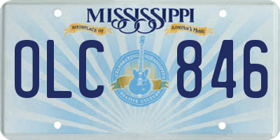 MS license plate OLC846
