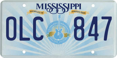 MS license plate OLC847