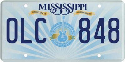 MS license plate OLC848
