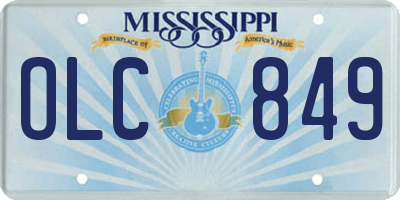 MS license plate OLC849