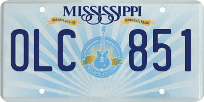 MS license plate OLC851