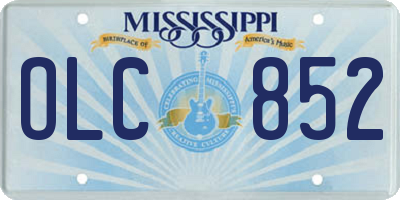 MS license plate OLC852