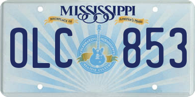 MS license plate OLC853