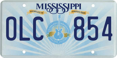 MS license plate OLC854
