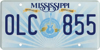 MS license plate OLC855
