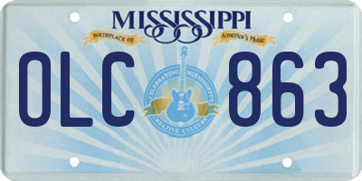 MS license plate OLC863
