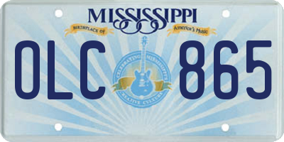 MS license plate OLC865