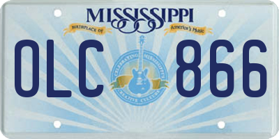 MS license plate OLC866