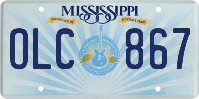 MS license plate OLC867