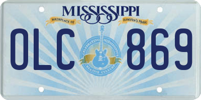 MS license plate OLC869