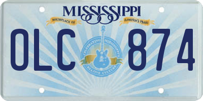 MS license plate OLC874