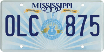 MS license plate OLC875