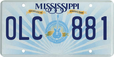 MS license plate OLC881