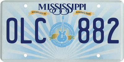 MS license plate OLC882