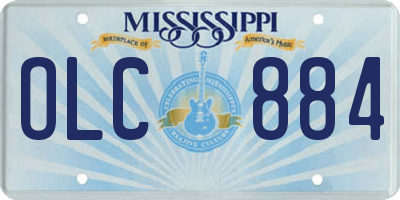 MS license plate OLC884