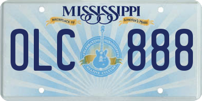 MS license plate OLC888
