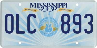 MS license plate OLC893