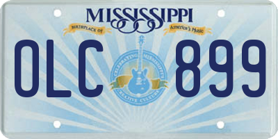 MS license plate OLC899