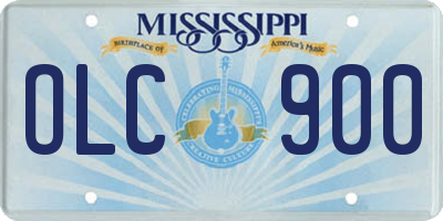 MS license plate OLC900