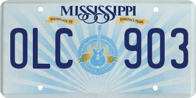 MS license plate OLC903