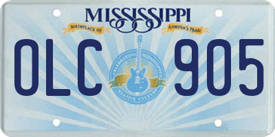 MS license plate OLC905