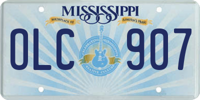 MS license plate OLC907