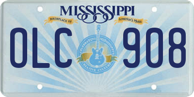 MS license plate OLC908