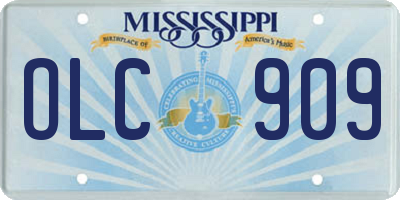 MS license plate OLC909