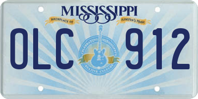 MS license plate OLC912