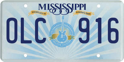 MS license plate OLC916