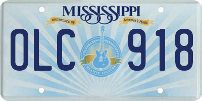MS license plate OLC918