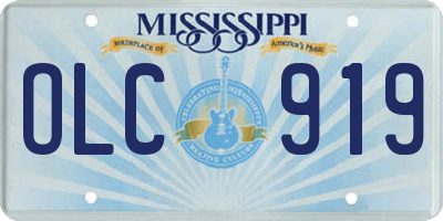 MS license plate OLC919